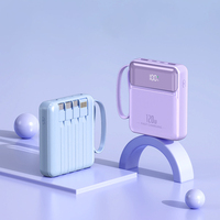 Promotion : Mini Powerbanks Portables à Prix Abordable, Charge Rapide, LED, Câbles Intégrés, Chargeur Rapide 10000mAh pour Téléphones
