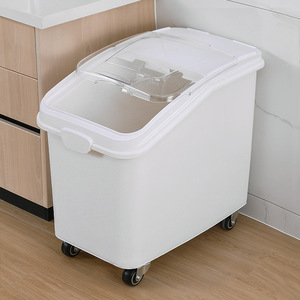 Boîte de rangement pour riz 140L scellée avec roulettes pour usage commercial - Product Image 3