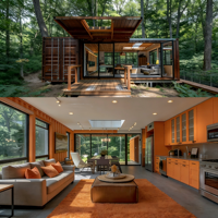 Maisons préfabriquées modernes en conteneurs, maisons miniatures 1 ou 2 chambres avec cuisine, cabane modulaire de luxe pour usage commercial ou résidentiel