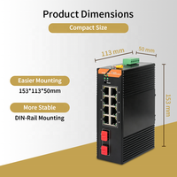 Switch Gigabit Industrial Inteligente con 2 SFP y 10 RJ45, Duplicación de Puerto LACP, Control de Tormenta, QoS, 20Gbps para Redes de Fábrica, Full Duplex