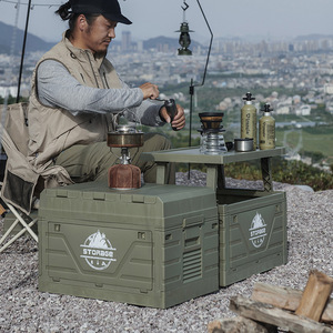 Boîte de rangement pliable en gros 50L, style industriel renforcé, en PP épaissi, empilable, pour camping, extérieur, maison et <span class=keywords><strong>voyage</strong></span> - Product Image 4