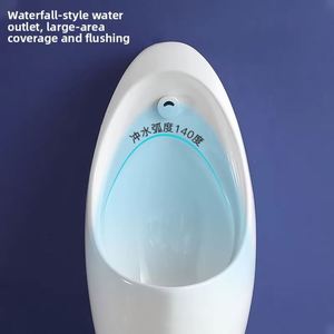 Urinoir mural à capteur automatique, urinoir en céramique à chasse d'eau infrarouge sans contact pour hommes, économie d'eau pour salle de bain commerciale - Product Image 1