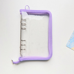 Bán Sỉ Bìa Đựng Sổ Tay A5 Lấp Lánh Bằng Nhựa Pvc Bìa Đựng Sổ Kế Hoạch Bằng Nhựa Trong Suốt Kèm 6 Vòng Chất Kết Dính Có Khóa Kéo - Product Image 5