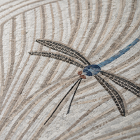 Mosaïque murale en pierre naturelle inspirée de la nature, papillon, libellule, art personnalisé en pierre naturelle coupée pour la décoration murale, hôtel, appartement
