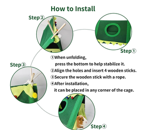 Cómoda tienda <span class=keywords><strong>de</strong></span> campaña <span class=keywords><strong>de</strong></span> fieltro <span class=keywords><strong>para</strong></span> mascotas pequeña, escondite <span class=keywords><strong>de</strong></span> animales pequeños, espacio <span class=keywords><strong>de</strong></span> anidación acogedor <span class=keywords><strong>para</strong></span> hámsteres, conejillos <span class=keywords><strong>de</strong></span> indias y conejos - Product Image 2