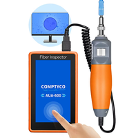 Kit d'inspection et de nettoyage de fibres optiques AUA-600, kit d'entretien de fibres FTTH avec microscope optique 400X