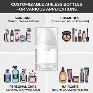 Flacone Airless a Parete Singola Modello 51AS Pronto <span class=keywords><strong>per</strong></span> la Spedizione, Contenitore <span class=keywords><strong>per</strong></span> Essenze da 100ml/150ml con Erogatore a Pressione in PP - Product Image 2
