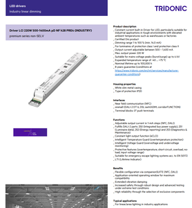 ไดรเวอร์ LED Tridonic LCI 220/500-1400/300 PD NF H28 PRE4 28004039 220W DALI-2  500-1400mA 300V NFC โปรแกรมได้ สำหรับไฟ LED - Product Image 2