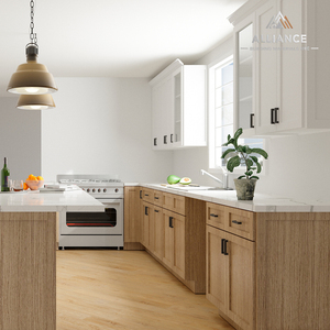 Juego Completo de Gabinetes de Cocina de Roble Blanco |   Proveedor de gabinetes de cocina americanos para contratistas |   Gabinetes de Cocina para Apartamentos - Product Image 1