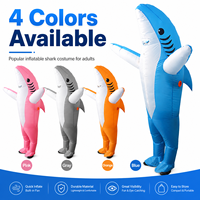 Costume gonflable amusant pour tout le corps, bleu, en forme de dauphin ou de requin, pour Halloween, très vendu