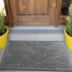 Offre Spéciale grand tapis d'entrée intérieur en relief de bureau en polyester robuste gratter la saleté tapis de sol extérieur