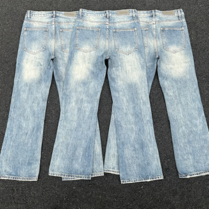 Jeans bleus de haute qualité, doublement cousus, résistants et lavés, pour hommes et femmes, adaptés à la mode haut de gamme. - Product Image 1
