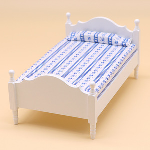 บ้านตุ๊กตา1:12เฟอร์นิเจอร์จิ๋วเตียงเดี่ยวของเล่นฉากห้องนอน & ของขวัญ - Product Image 6