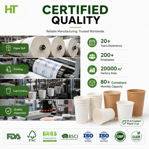 Gobelet à café compostable écologique à paroi simple de 20 oz avec revêtement PLA, gobelet jetable pour boissons chaudes, fabricant OEM personnalisé, fournisseur - Product Image 6