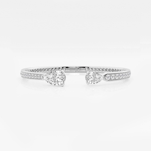 Bracelet jonc ouvert articulé pavé de diamants de laboratoire en forme de poire 6,25 CTW, élégant et étincelant, bijoux de mode pour femme - Product Image 3