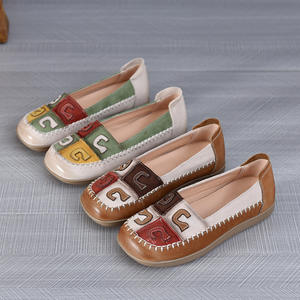 2025 printemps nouvelle première couche peau de vache femmes plat rétro chaussures bas respirant semelle souple pour la fête des mères - Product Image 2