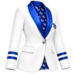 Blazer personalizado para mujer en blanco y azul real - Product Image 3