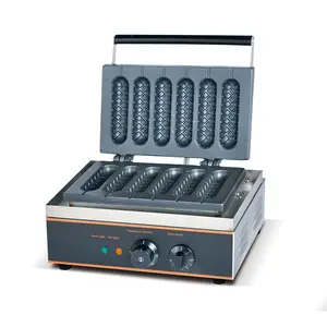 Máquina de aperitivos duradera, máquina para hacer gofres, maíz y perros con controlador de temperatura, 6 piezas, 220v, precio de fábrica