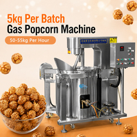 Machine à Popcorn Industrielle à Grande Capacité en Acier Inoxydable, Équipement de Production de Popcorn au Gaz pour Usine Alimentaire et Industrie des Snacks