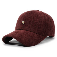 Gorra de Béisbol de Pana Estilo Otoño Invierno 2025, Unisex, Simple y Lujosa, con Logotipo de Letras, para Deportes al Aire Libre, Casual, Ajustable