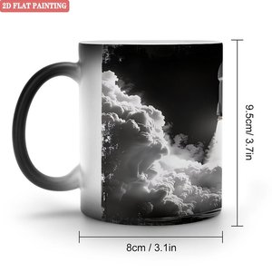 Mug à sublimation personnalisé avec photo artistique, noir givré, 11 oz, céramique, tasse magique activée par la chaleur - Product Image 1