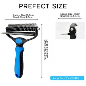 JC Professional 2 1 ที่โกยขนสัตว์เลี้ยงแบบพกพา ทำจากสแตนเลส ABS และ TPR ปลอดภัย ใช้สำหรับกำจัดขนส่วนเกิน สำหรับสุนัขและแมว - Product Image 3