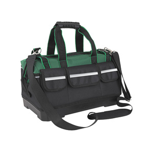 Bolsa de herramientas con base de plástico y correa para el hombro, tela Oxford gruesa, impermeable, duradera, para electricistas y carpintería - Product Image 4