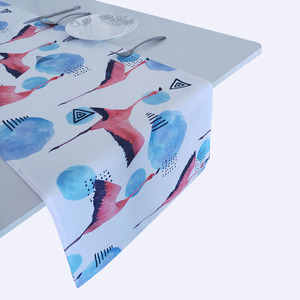 열대 플라밍고 테이블 러너 여름 Aloha 팜 트리 파티 저녁 식사 테이블 장식 러너 - Product Image 5