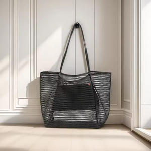 Bolsa de Mano Grande de Malla para <span class=keywords><strong>Playa</strong></span>, Casual, para Libros, Comestibles, para Mujer, Plegable, para <span class=keywords><strong>Playa</strong></span>, Picnic, <span class=keywords><strong>Vacaciones</strong></span>, 2026 - Product Image 3