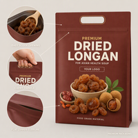 Sacs de longanes séchées personnalisés, imprimés, de qualité alimentaire, refermables, pour l'emballage des longanes, pour la soupe santé asiatique, vente en gros