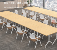 Table de conférence pliante avec structure en acier, mobile, combinable, design moderne, mobilier de bureau pour salles de formation et de réunion