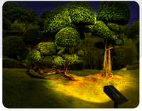 Extérieur IP44 Solaire Jardin Lumières Sol Monté Paysage Projecteur Lampe LED Source de Lumière DC Alimentation Patio Éclairage Plastique
