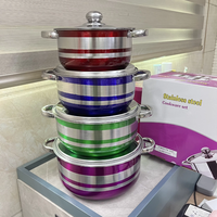Ensemble de 4 casseroles en acier inoxydable pour induction, avec couvercles, casseroles et marmites durables pour la maison et les restaurants