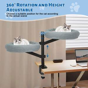 Großhandel Haustier Hängematte Bett Cama Para Gatos Einfach zu justieren und zu montieren Katze Schreibtisch Nest Katze Schreibtisch Bett 360 rotierende Katze Bett für Schreibtisch - Product Image 5