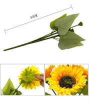 Arreglo Floral de Girasoles Artificiales de Seda de 3 Cabezas para Hogar y Hotel, Decoración de Sala de Estar, Accesorio para Fotos de Boda, Arte Floral
