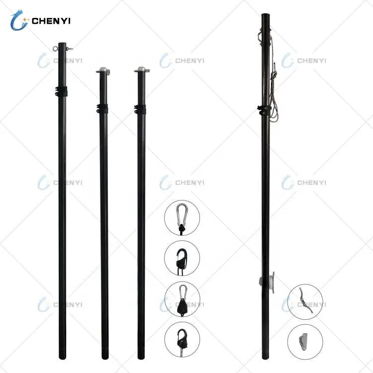 Factory direct sale retractable boat sun shade pole carbon fiber awning pole