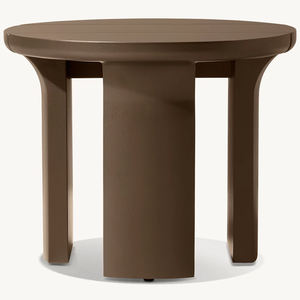 Table d'appoint ronde en aluminium RH Lagos, bronze foncé ou aluminium gris avec base cylindrique, table d'appoint moderne pour intérieur et extérieur - Product Image 1