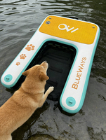 Rampe gonflable pour chien en PVC, plateforme flottante antidérapante et planche pour chien pour piscine, lac, quai, étang