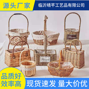 Rattan <b>Basket</b> Oval Canvas Storage <b>Basket</b> With Handle For Home Decor And Picnic Use Size M - Product Image 5