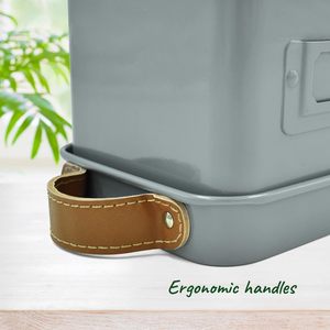 <strong>Herb</strong> Pots for <strong>Kitchen</strong> Windowsill Set of 3 <strong>Herb</strong> <strong>Planter</strong> Indoor with Leather Handled Tray Indoor <strong>Herb</strong> Garden - Product Image 4
