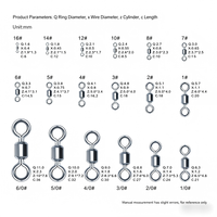 Émerillons de pêche à roulement à billes en acier inoxydable, connecteurs solides, tailles variées, accessoires