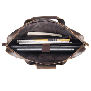Sac d'Affaires et Mallette pour Ordinateur Portable <span class=keywords><strong>en</strong></span> <span class=keywords><strong>Cuir</strong></span> Véritable pour <span class=keywords><strong>Homme</strong></span>, <span class=keywords><strong>Cuir</strong></span> Pleine Fleur Type « Crazy Horse », Compatible 15.6 Pouces - Product Image 4