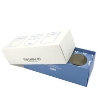 Cajas de embalaje de papel de cartón de lujo reciclado de diseño personalizado de MOQ bajo Tapa y vela blanca inferior Caja de regalo de 3 tarros con inserto
