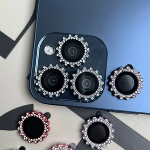 Protecteur d'objectif de caméra Shining Diamond <span class=keywords><strong>Gear</strong></span> Film d'objectif de caméra en verre trempé en métal individuel pour IPhone 13 14 15 16 17 Pro Max - Product Image 5