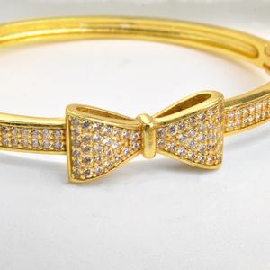 New Design Trendy 14K Gold Plated Brass Zircon <b>Cuff</b> <b>Bracelet</b> for Women Gift - Product Image 4