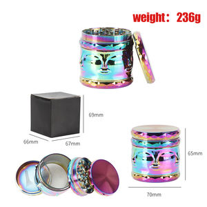 Erliao – moulin à herbes de tabac à 4 couches, design arc-en-ciel, 70mm, vente en gros, logo personnalisé - Product Image 6