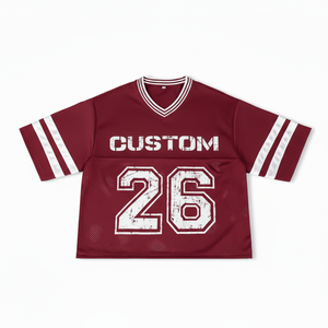 Retro <span class=keywords><strong>Polyester</strong></span> Lụa Màn Hình T-Shirt Cho Nam Giới Rộng Lưới Mỹ Bóng Đá Jersey Với Ngắn Dài Tay Áo Tương Phản Phiên Bản Trống - Product Image 2