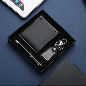 Customized Promotional Men Business, Corporate Gifts Set Card Holder Pen Keychain Corporate Leather Gifts/