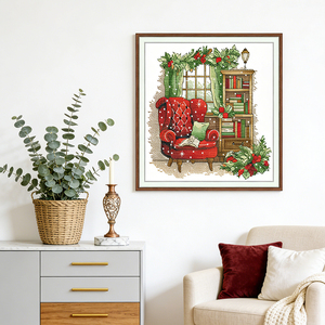 <span class=keywords><strong>Kit</strong></span> de Broderie Point de Croix Festif pour Salon, Tissu Aida <span class=keywords><strong>DMC</strong></span> 16/14/11CT, Motif DIY, Ensemble de Broderie à la Main, Cadeau Artisanat - Product Image 3