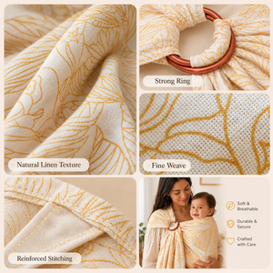 100% lin imprimé tissu pour porte-bébé bébé Wrap anneau fronde personnalisé tissu <span class=keywords><strong>de</strong></span> haute qualité - Product Image 3